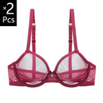 Crystal Clear Twins - Fully Transparent Bras Twin-Pack (more choices of colours)