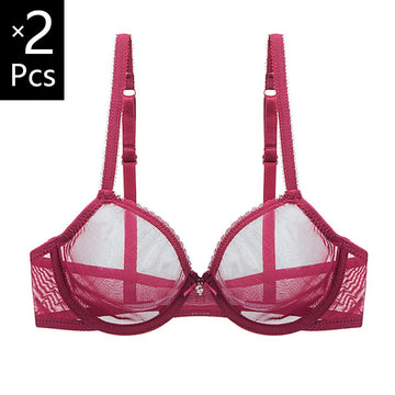 Crystal Clear Twins - Fully Transparent Bras Twin-Pack (more choices of colours)