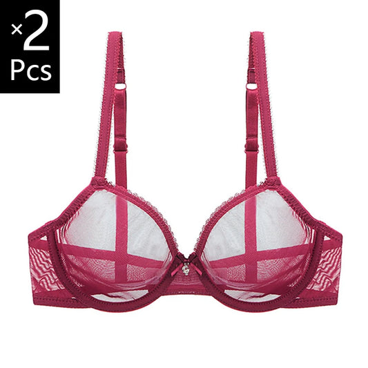 Crystal Clear Twins - Fully Transparent Bras Twin-Pack (more choices of colours)