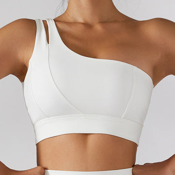 Single Shoulder Strap Sports Bra Top