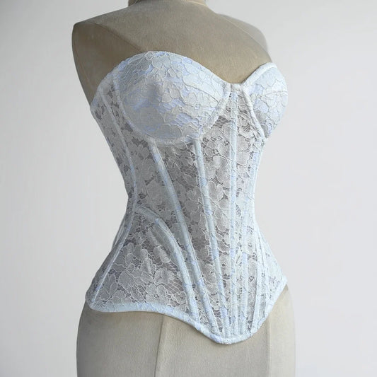Elegant Bony - Lace Corset Top with Steel Bones
