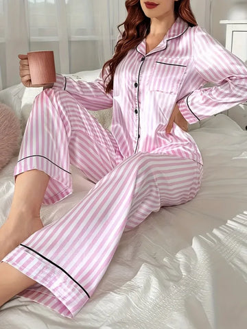 Lady Pink - 2-piece Stripe Pyjama