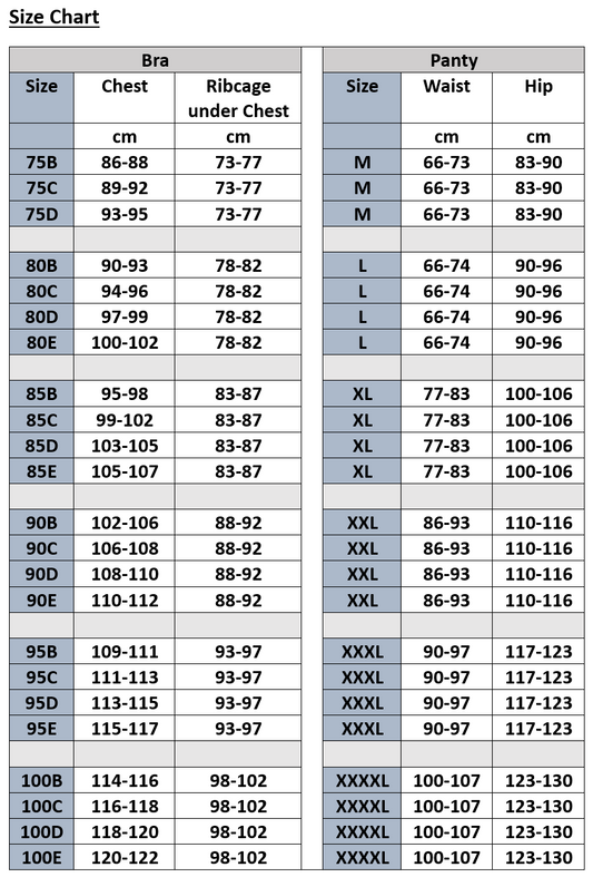 Bra and panty set with lace decoration (Plus size available)