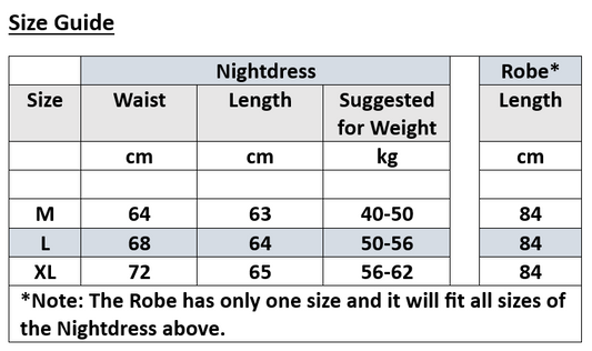 Butterfly Print Robe set - Options of purchasing the full set of "Robe + Nightdress" OR the "Nightdress" only