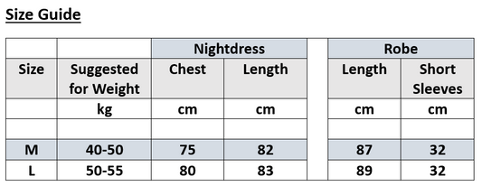 Short-Sleeve Robe set - Options of purchasing the "Nightdress" only OR both "Robe + Nightdress"