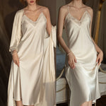 Long Elegance - Robe set with Nightgown (Larger Size available)