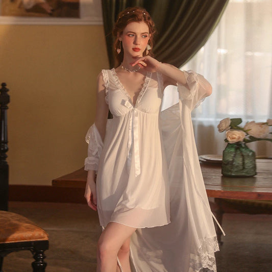 Short-Sleeve Robe set - Options of purchasing the "Nightdress" only OR both "Robe + Nightdress"