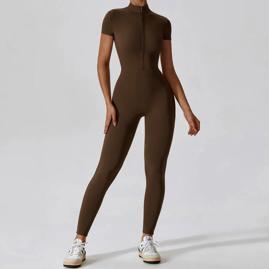 Sports Bodysuit with Short Sleeves